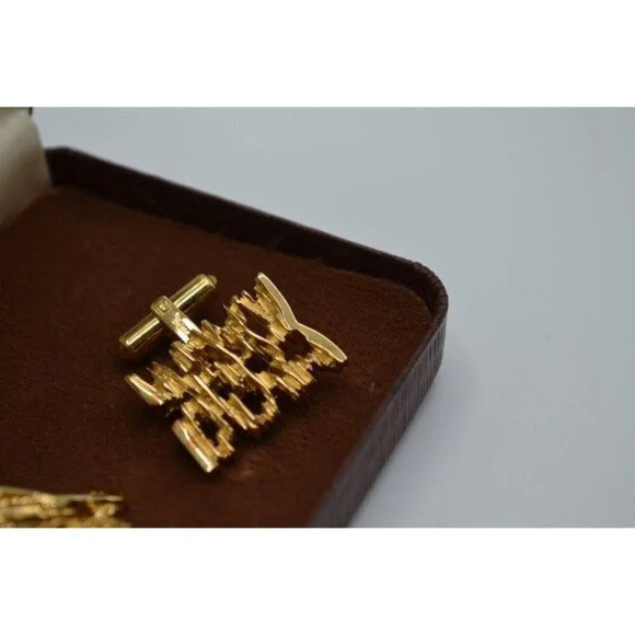 Sherman Sterling Silver Cufflinks Gold Plated "Senator" Vintage w/ Birks  Box - Picture 6 of 9
